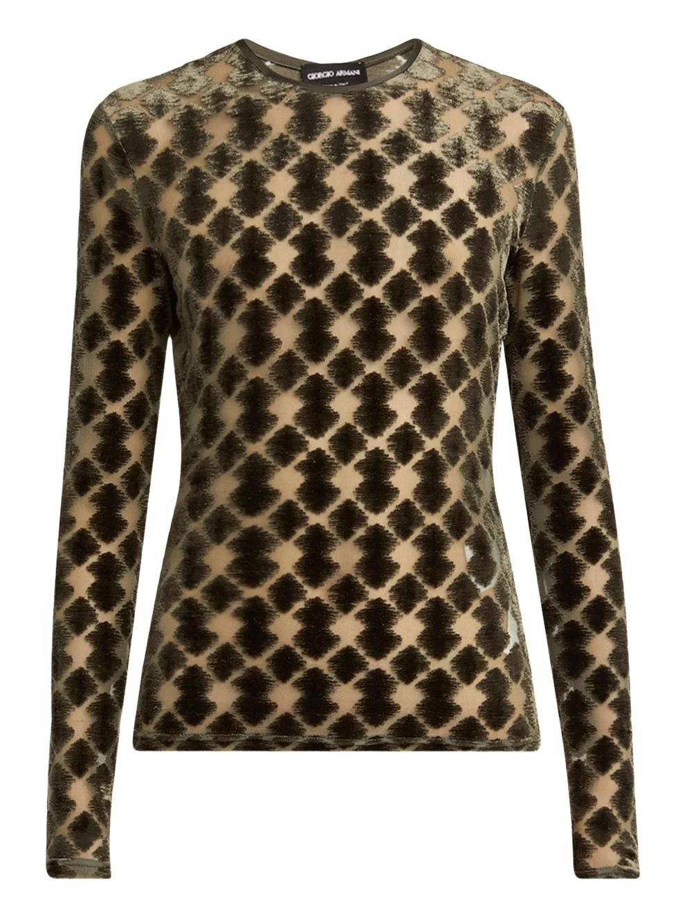 Velvet Jersey Jacquard Long-Sleeve Top Velvet Jersey Jacquard Long-Sleeve Top