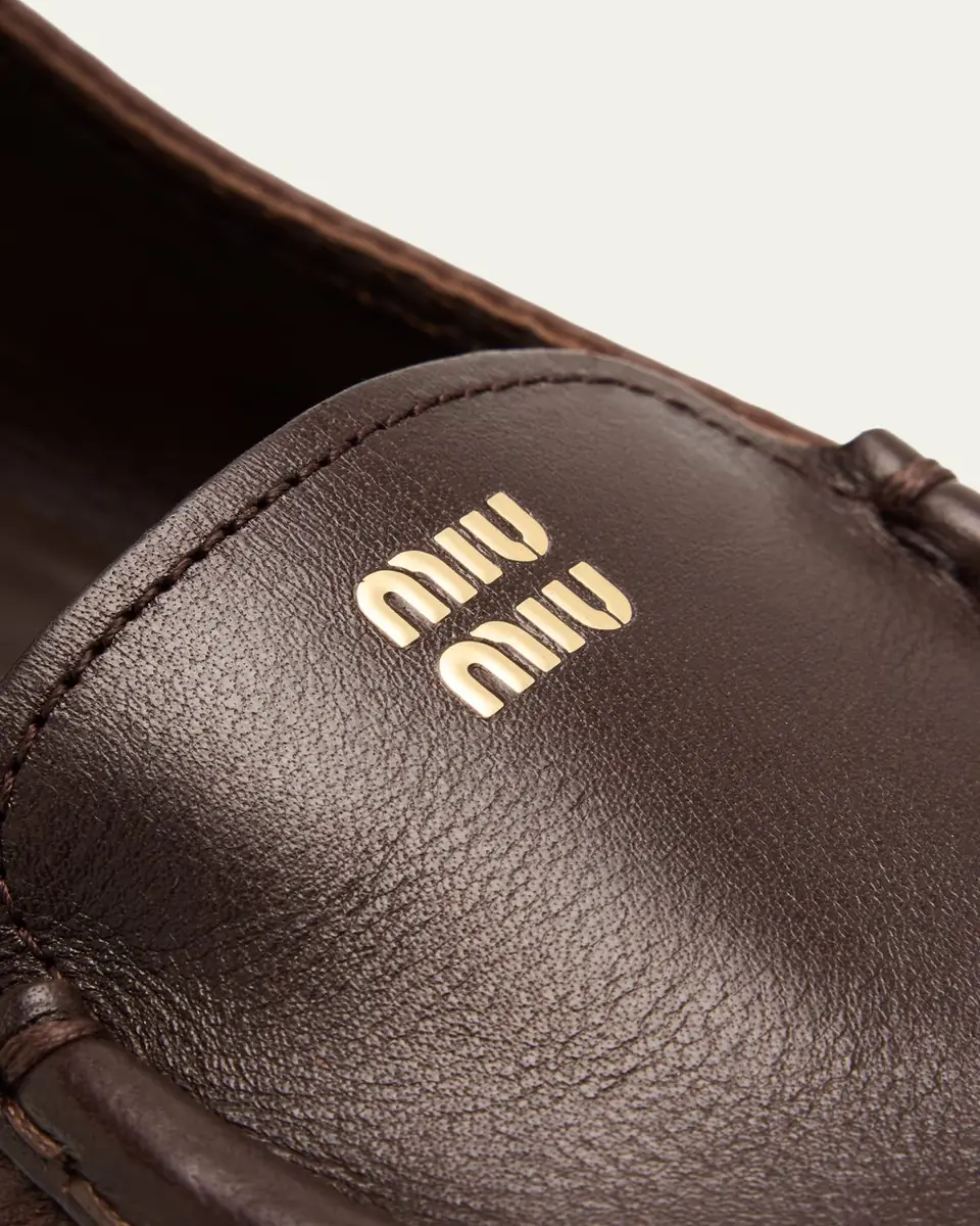 Miu Miu Leather Mary Jane Loafers | Thumbnail 5 Miu Miu Leather Mary Jane Loafers | Thumbnail 5