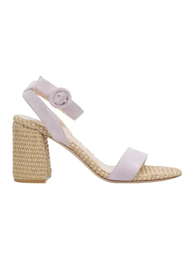 Suede Raffia Ankle-Strap Sandals Suede Raffia Ankle-Strap Sandals