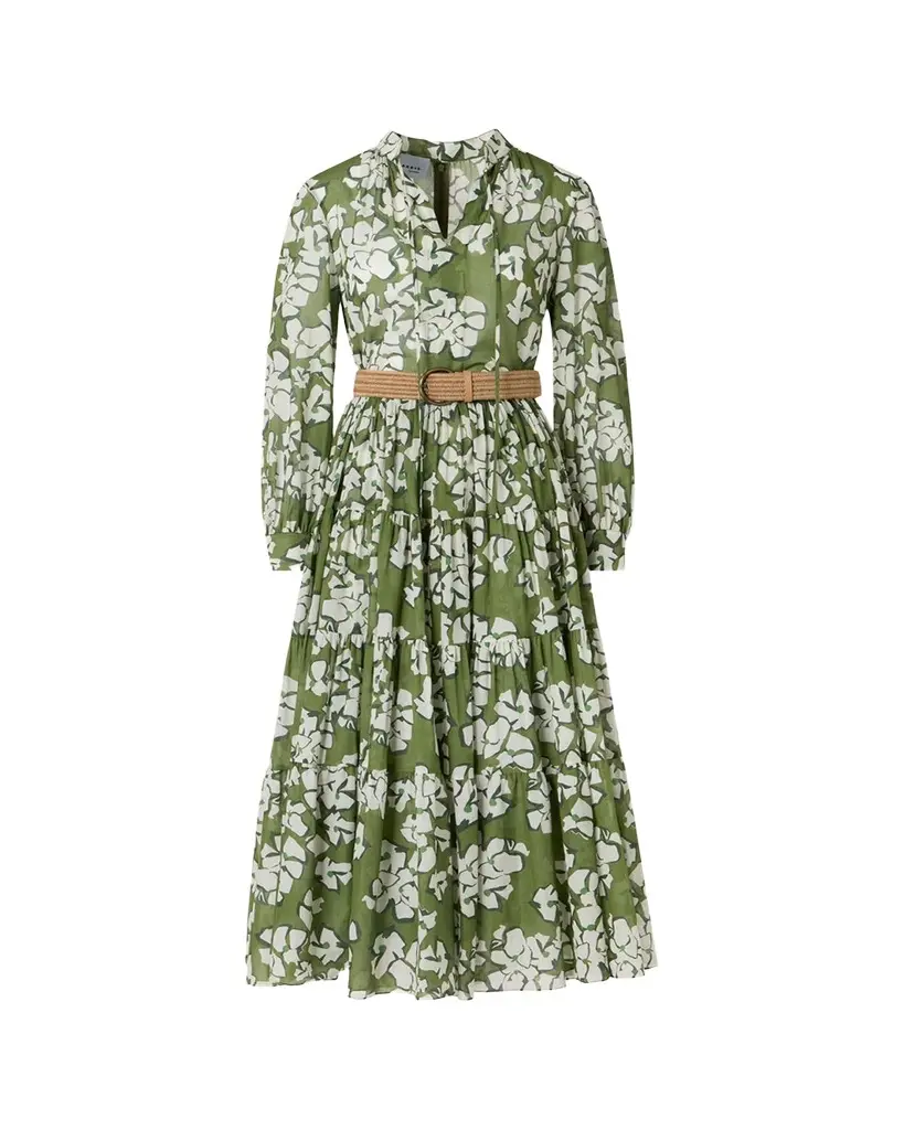 Akris punto Floral Cotton Muslin Tiered Midi Shirtdress | Image 1 Akris punto Floral Cotton Muslin Tiered Midi Shirtdress | Image 1