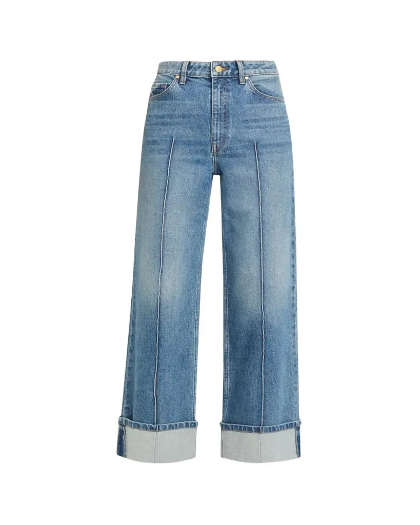 Ulla Johnson Genevieve Cuffed Wide-Leg Jeans | Image 1 Ulla Johnson Genevieve Cuffed Wide-Leg Jeans | Image 1