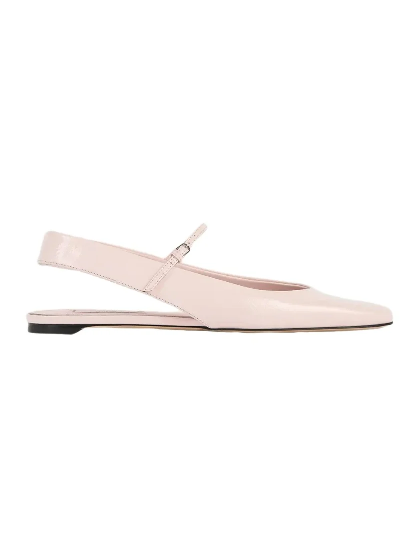 Nappa Leather Slingback Mary Jane Ballerina Flats