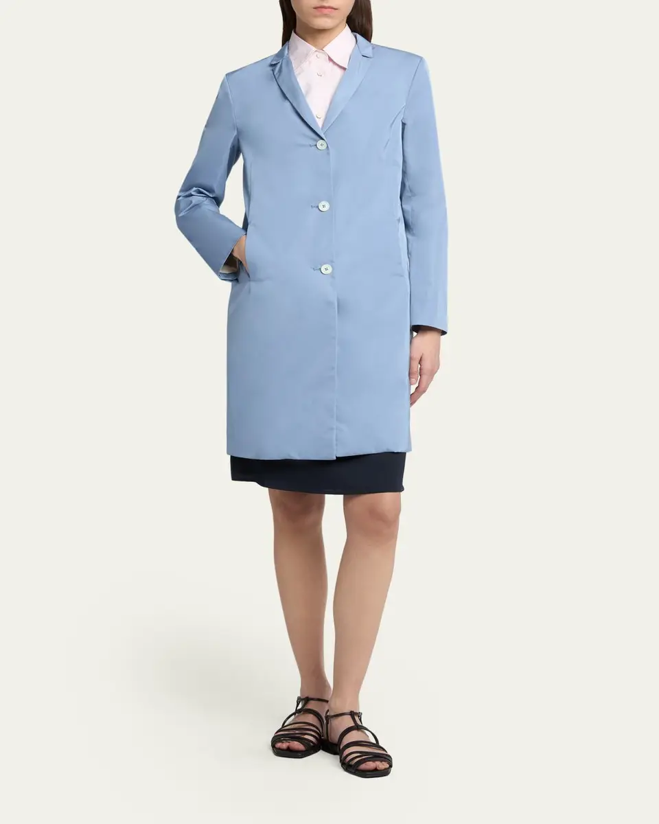 Jil Sander Silk-Blend Single-Breasted Long Coat | Thumbnail 2 Jil Sander Silk-Blend Single-Breasted Long Coat | Thumbnail 2