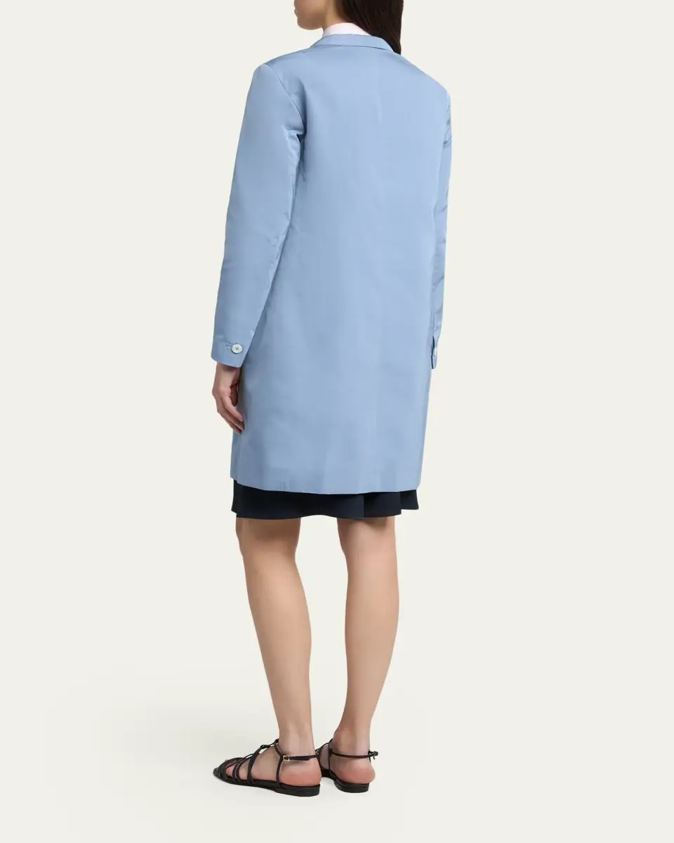 Jil Sander Silk-Blend Single-Breasted Long Coat | Thumbnail 3 Jil Sander Silk-Blend Single-Breasted Long Coat | Thumbnail 3