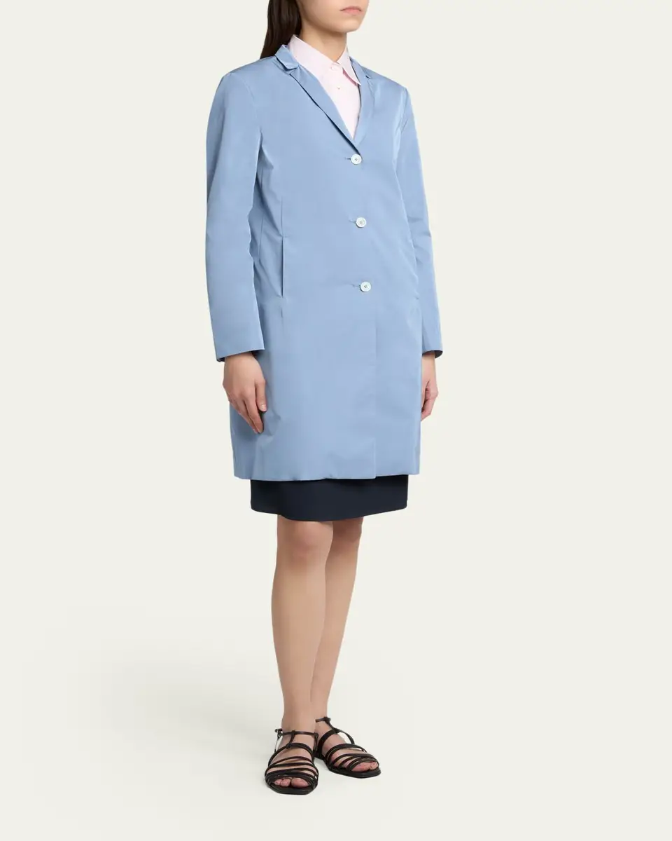 Jil Sander Silk-Blend Single-Breasted Long Coat | Thumbnail 4 Jil Sander Silk-Blend Single-Breasted Long Coat | Thumbnail 4