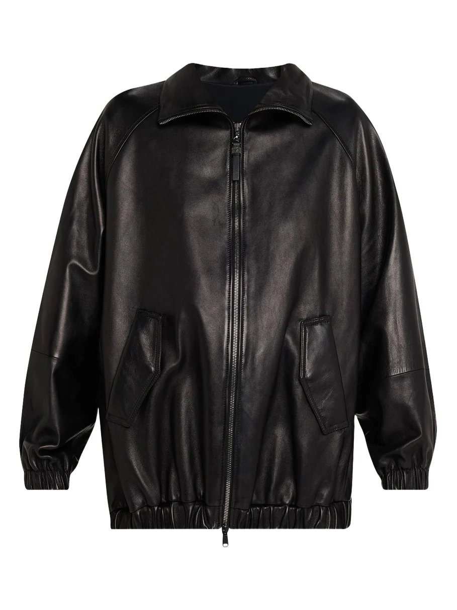 Leather Zip-Front Jacket Leather Zip-Front Jacket