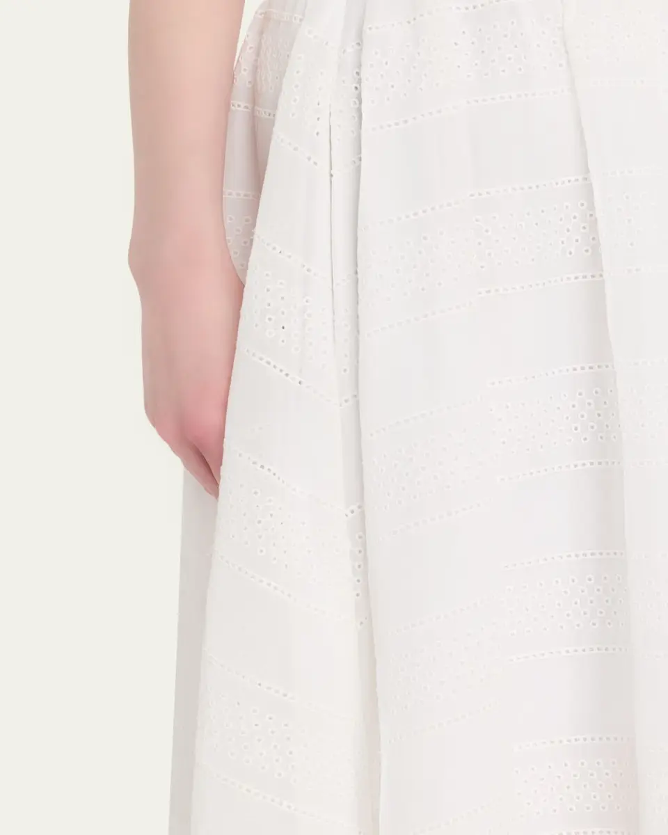 Brunello Cucinelli Long Eyelet Cotton Skirt | Thumbnail 5