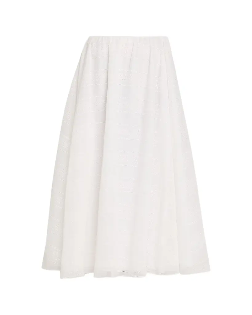 Brunello Cucinelli Long Eyelet Cotton Skirt | Image 1 Brunello Cucinelli Long Eyelet Cotton Skirt | Image 1
