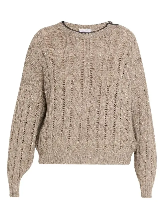 Sparkly Cable-Knit Sweater