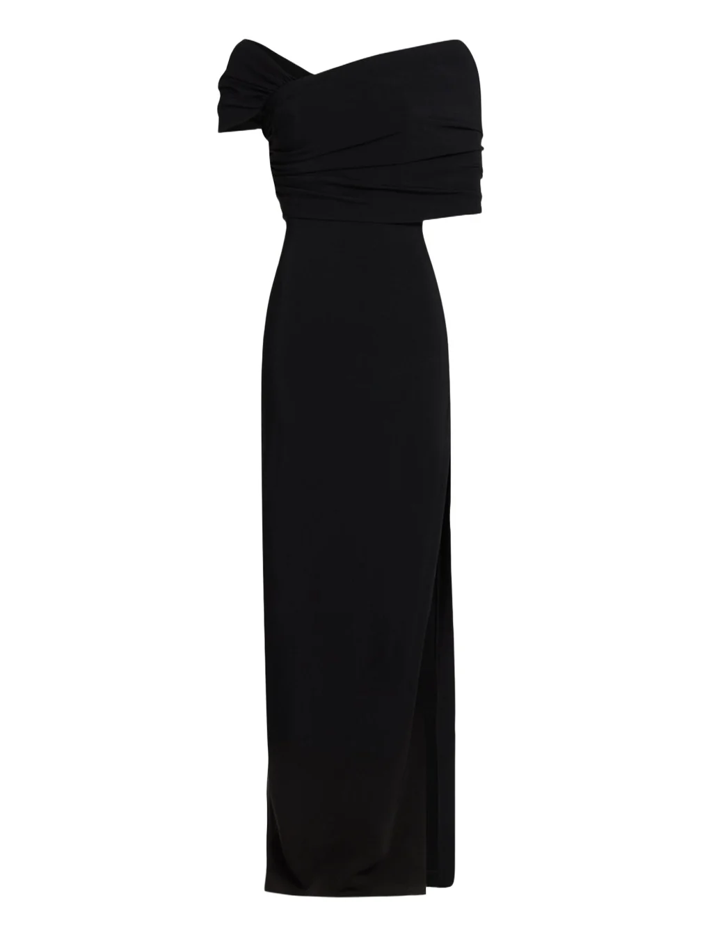 Oscar de la Renta Asymmetric Draped Off-The-Shoulder Column Gown