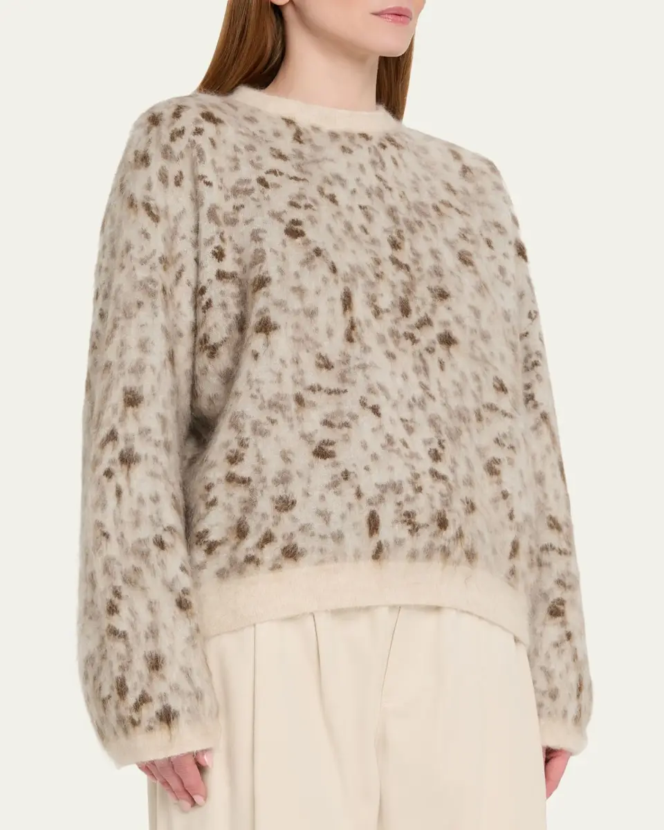 Brunello Cucinelli Blurred Jacquard Cashmere Knit Sweater | Thumbnail 4 Brunello Cucinelli Blurred Jacquard Cashmere Knit Sweater | Thumbnail 4