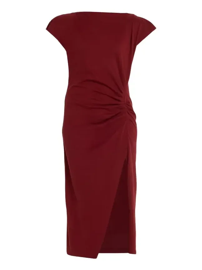 Nadela Ruched Cotton Jersey Dress