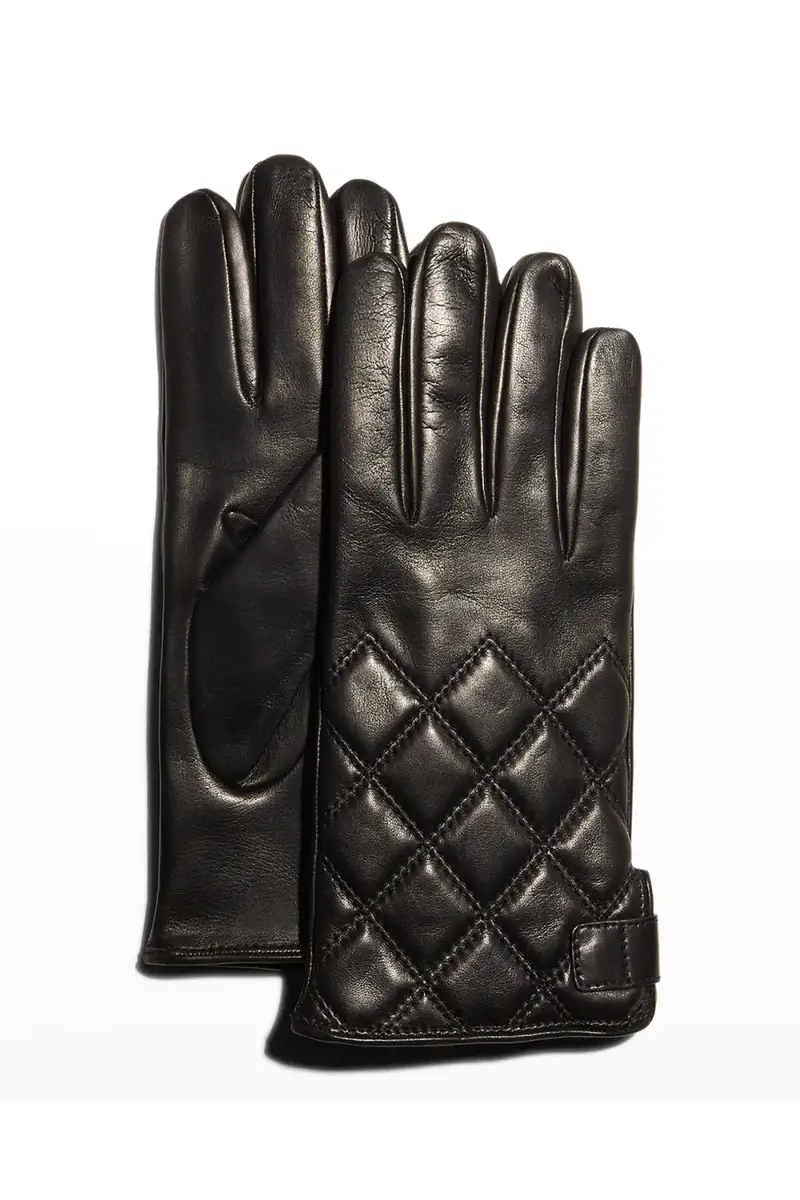Guanti Giglio Fiorentino Men's Quilted Napa Snap Gloves with Cashmere Lining | Thumbnail 3