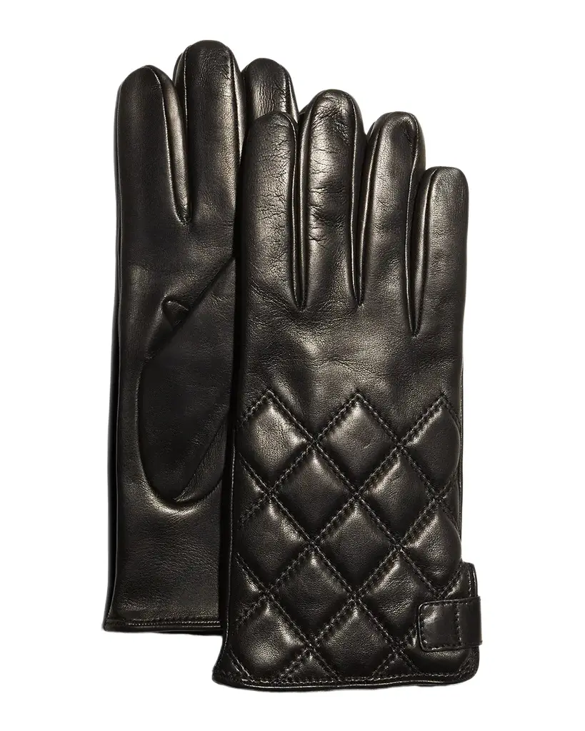 Guanti Giglio Fiorentino Men's Quilted Napa Snap Gloves with Cashmere Lining