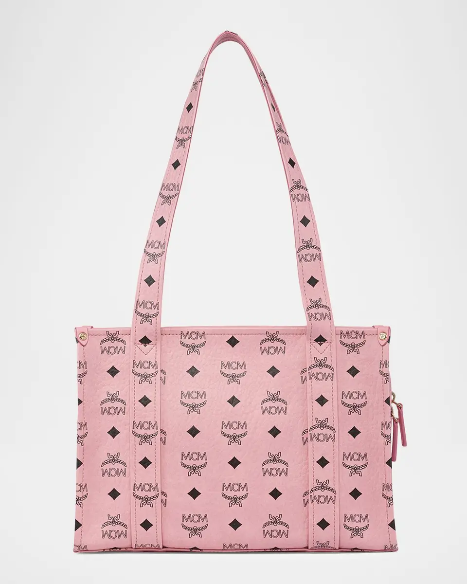 MCM Aren Visetos Canvas & Leather Small Tote Bag | Thumbnail 3