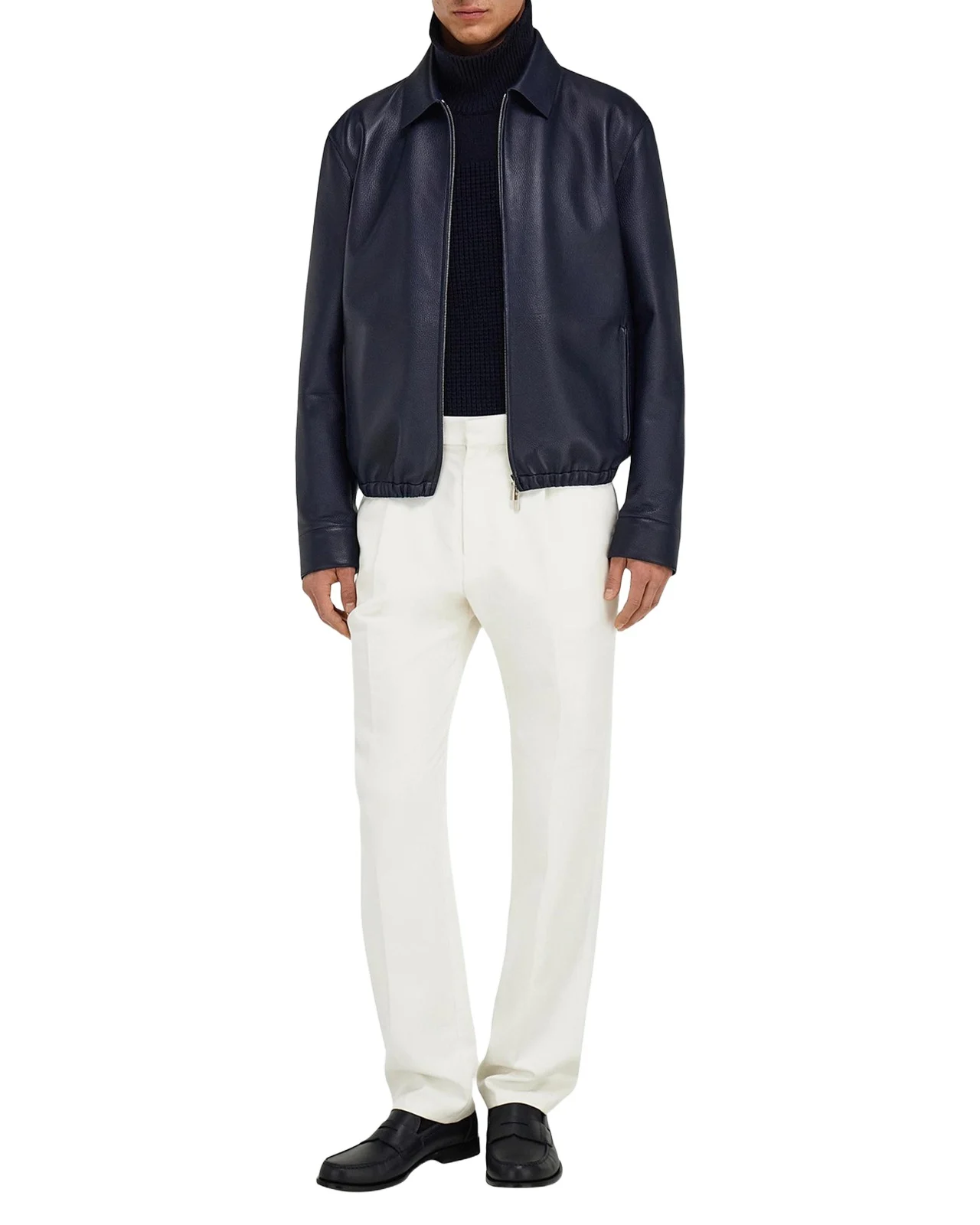 Men's Deerskin Leather Bomber Jacket