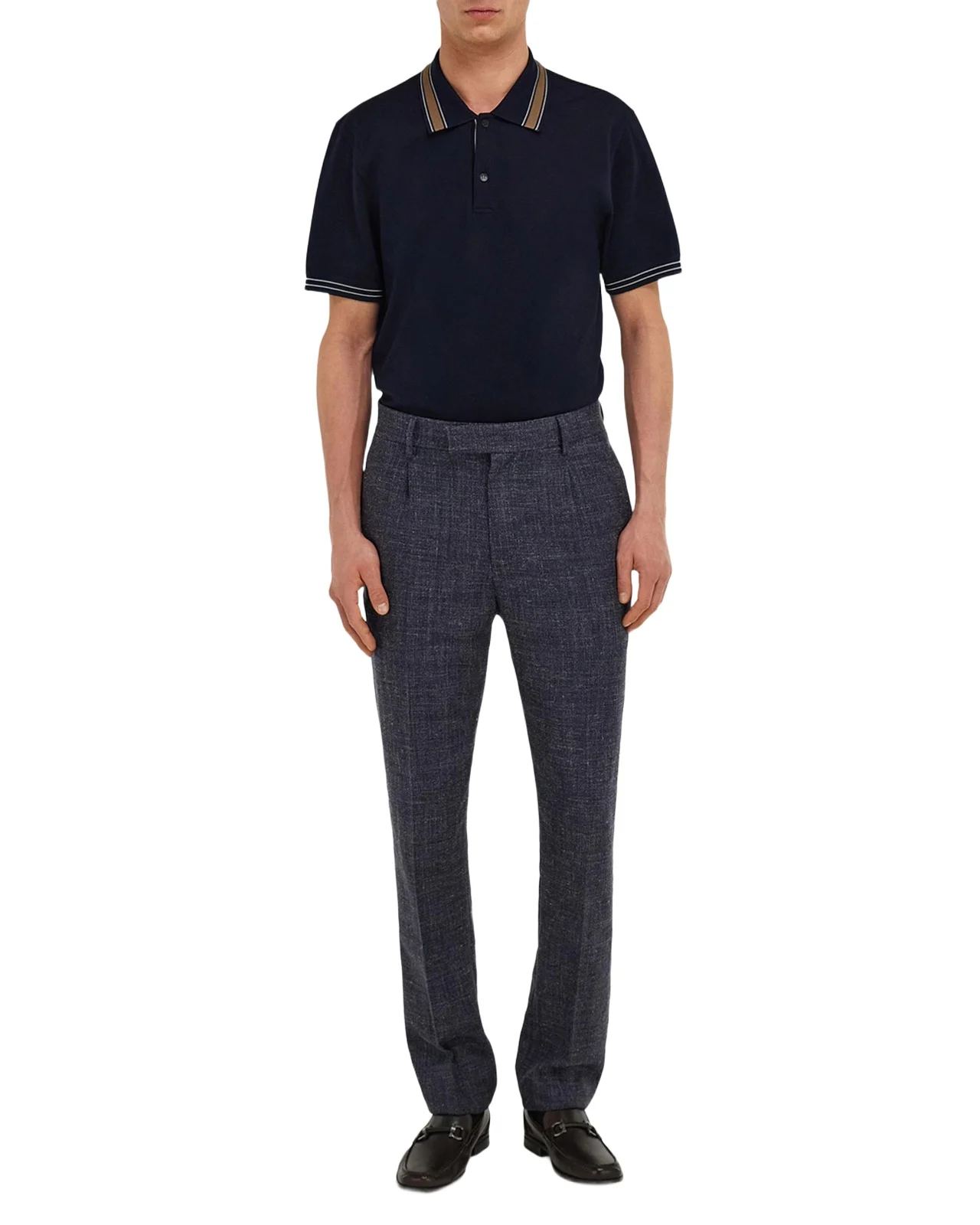 Men's Logo-Placket Pique Polo Shirt Men's Logo-Placket Pique Polo Shirt