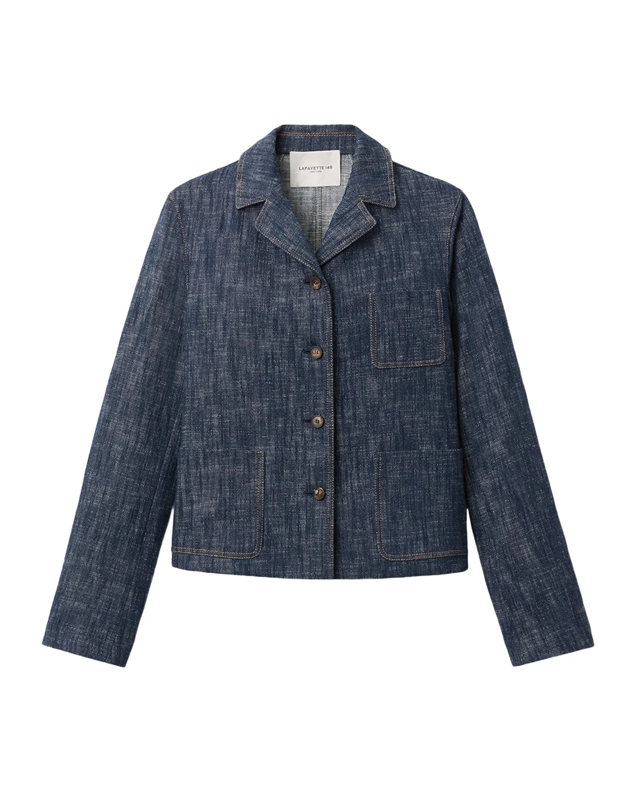 Lafayette 148 New York Three-Pocket Cotton Denim Jacket
