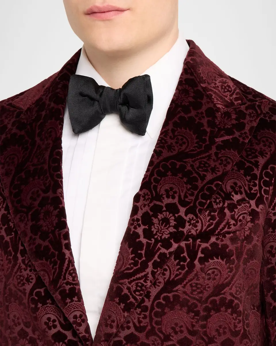 Sartorio Men's Paisley Velvet Single-Button Dinner Jacket | Thumbnail 5 Sartorio Men's Paisley Velvet Single-Button Dinner Jacket | Thumbnail 5