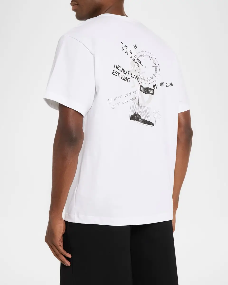 Helmut Lang Men's Stamp Logo Cotton T-Shirt | Thumbnail 3