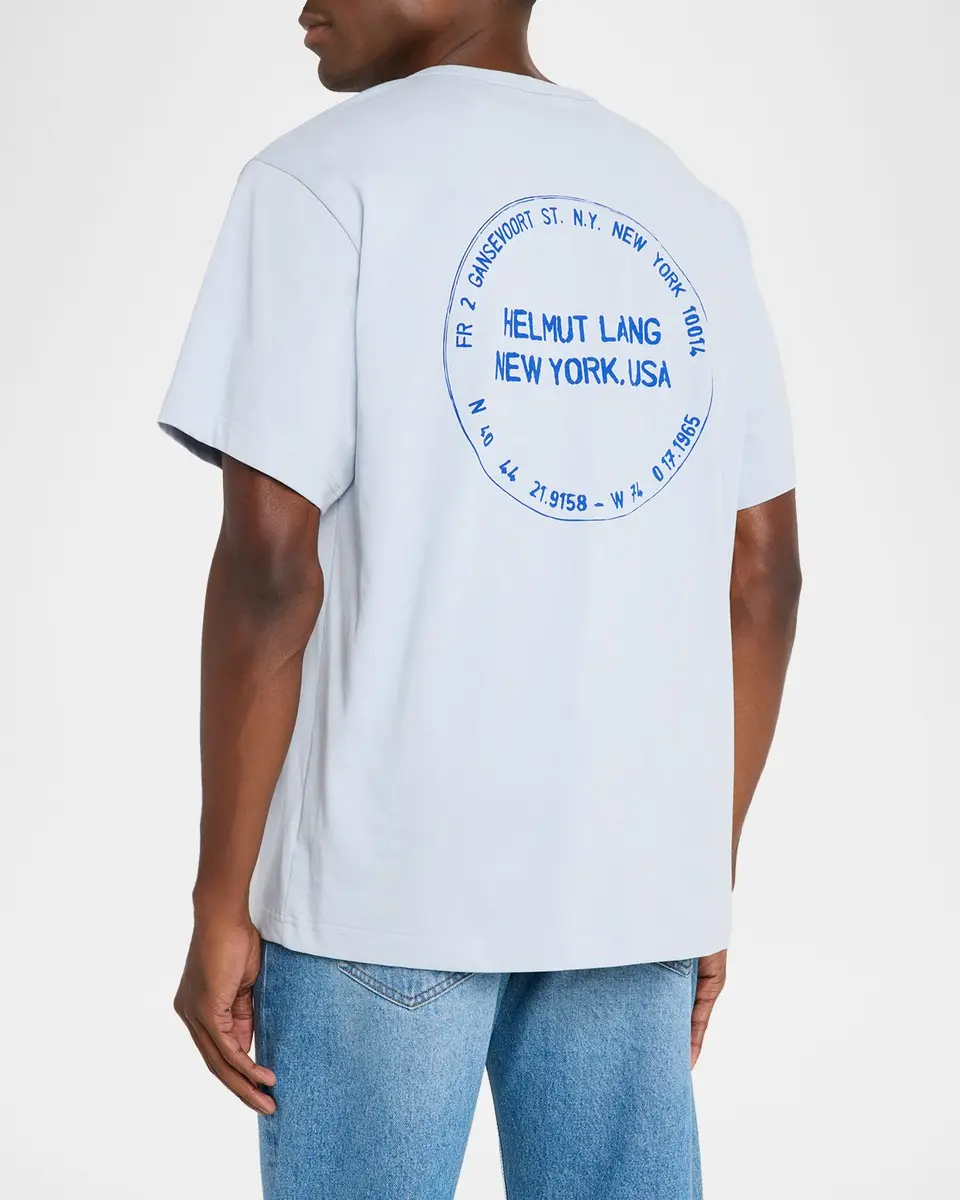 Helmut Lang Men's Stamp Logo Cotton T-Shirt | Thumbnail 3 Helmut Lang Men's Stamp Logo Cotton T-Shirt | Thumbnail 3
