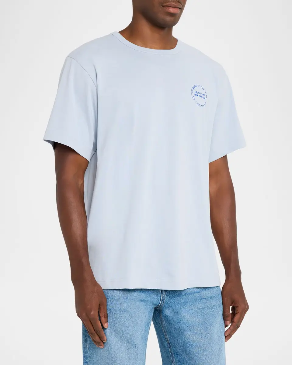 Helmut Lang Men's Stamp Logo Cotton T-Shirt | Thumbnail 4 Helmut Lang Men's Stamp Logo Cotton T-Shirt | Thumbnail 4