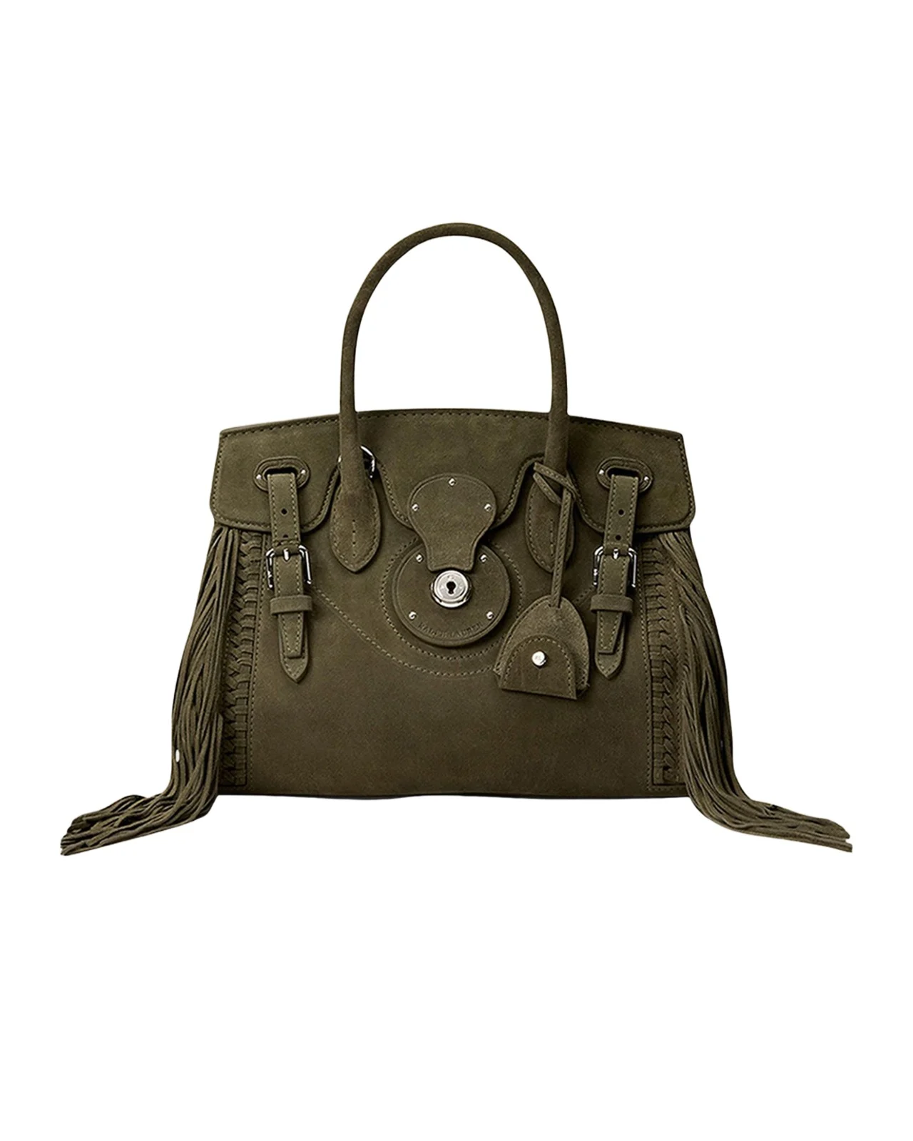 Ralph Lauren Collection Soft Ricky 27 Fringe-Trim Calf-Suede Bag