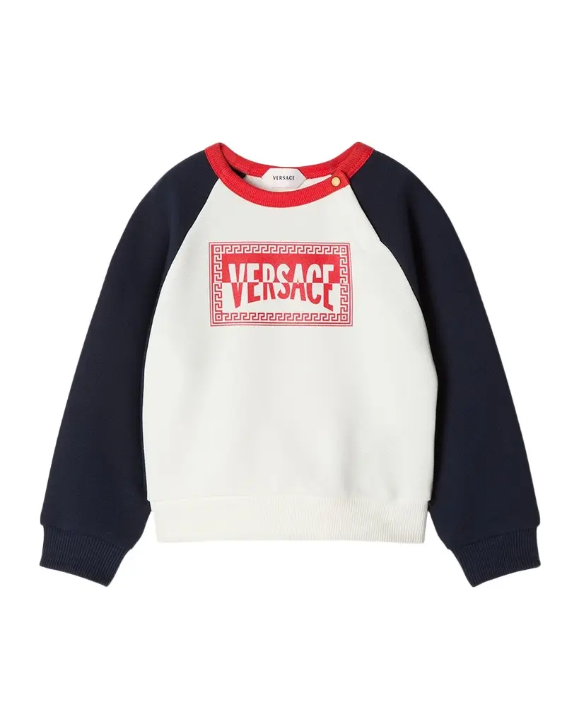 Versace Kid's Logo-Print Cotton Jersey Sweatshirt, Size 12M | Image 1 Versace Kid's Logo-Print Cotton Jersey Sweatshirt, Size 12M | Image 1