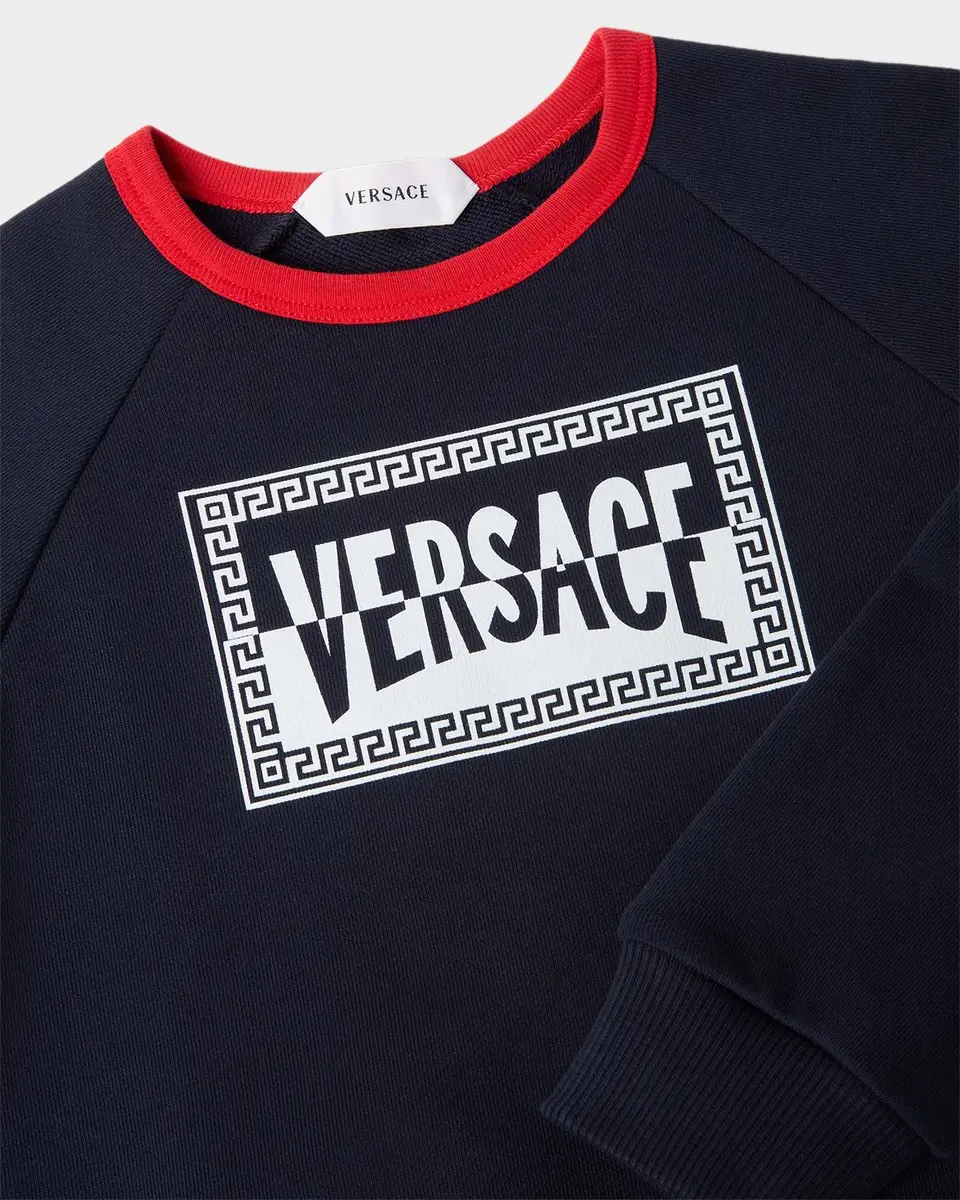 Versace Kid's Logo-Print Cotton Jersey Sweatshirt | Thumbnail 3 Versace Kid's Logo-Print Cotton Jersey Sweatshirt | Thumbnail 3