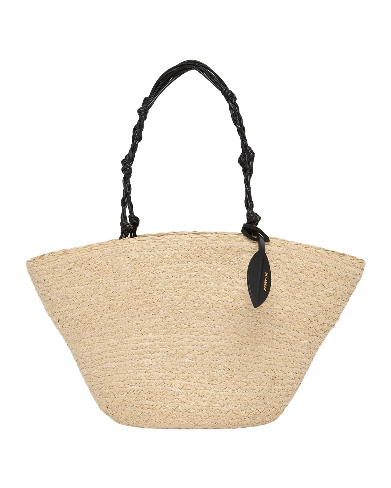 Jil Sander Tangle Small Woven Raffia Bucket Bag