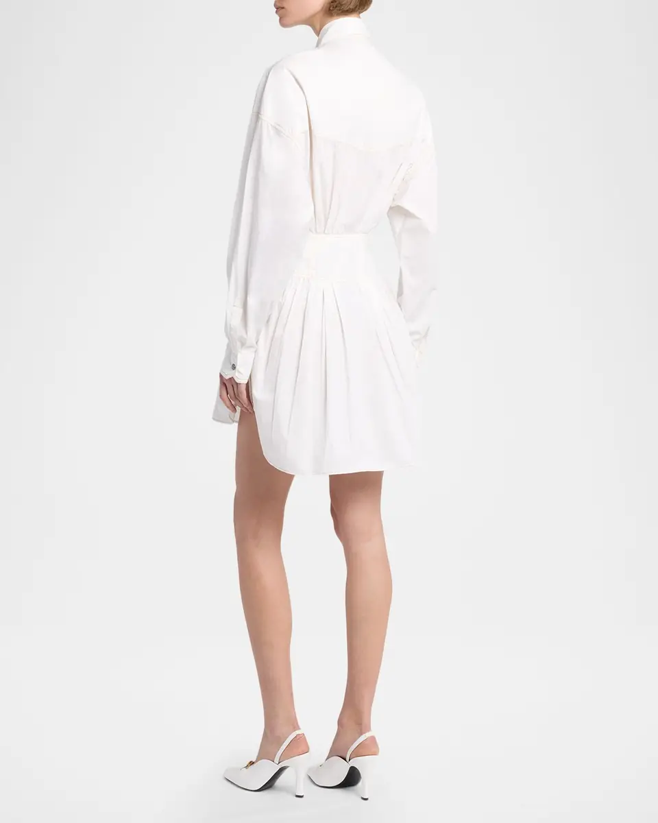 Versace Long-Sleeve Poplin Mini Dress | Thumbnail 2 Versace Long-Sleeve Poplin Mini Dress | Thumbnail 2