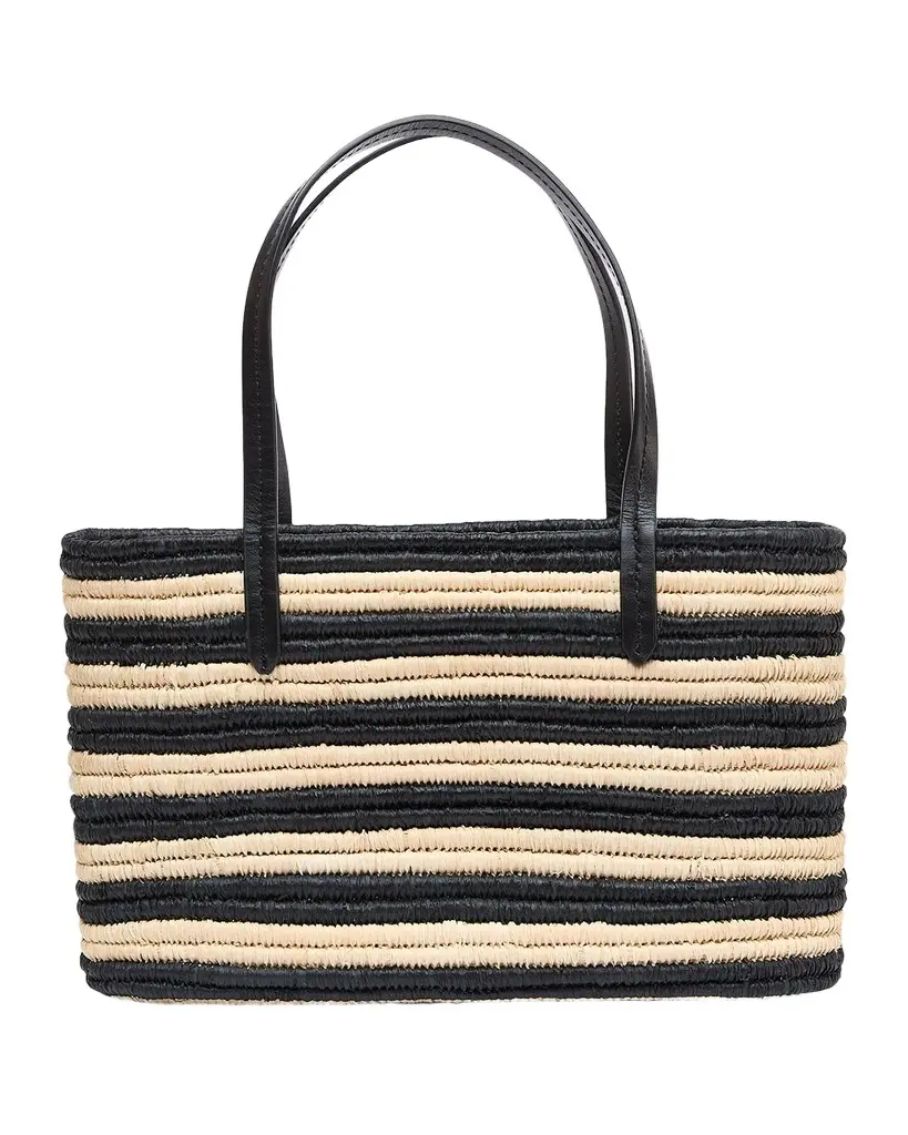 POOLSIDE The Capri Striped Raffia Tote Bag | Image 1 POOLSIDE The Capri Striped Raffia Tote Bag | Image 1
