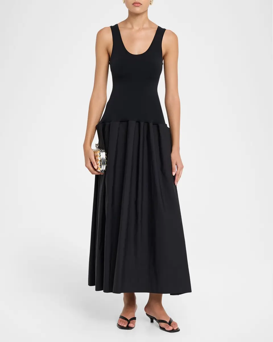 FFORME Marina Sleeveless Cotton-Silk Flared Midi Dress | Thumbnail 4
