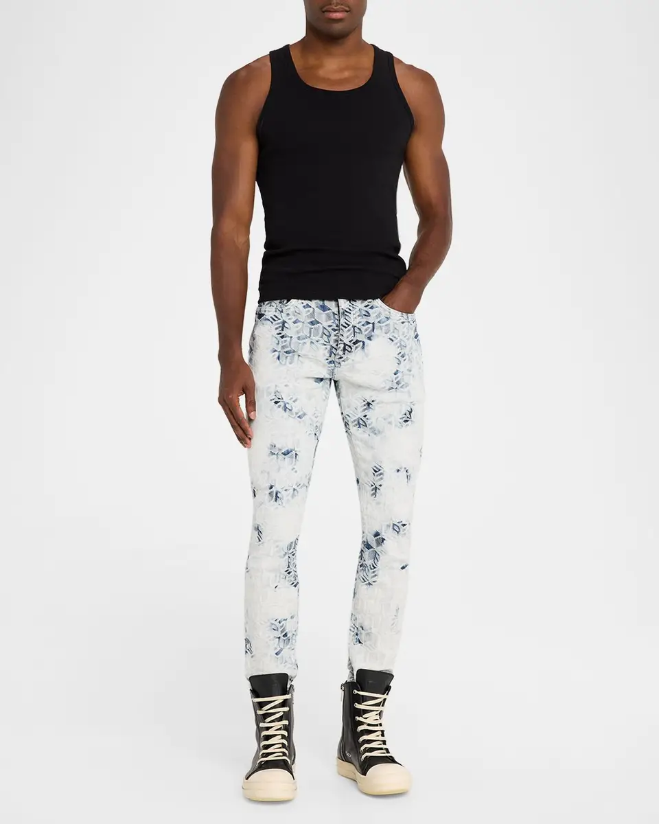 PURPLE Monogram Jacquard Stretch Skinny Jeans | Thumbnail 2 PURPLE Monogram Jacquard Stretch Skinny Jeans | Thumbnail 2