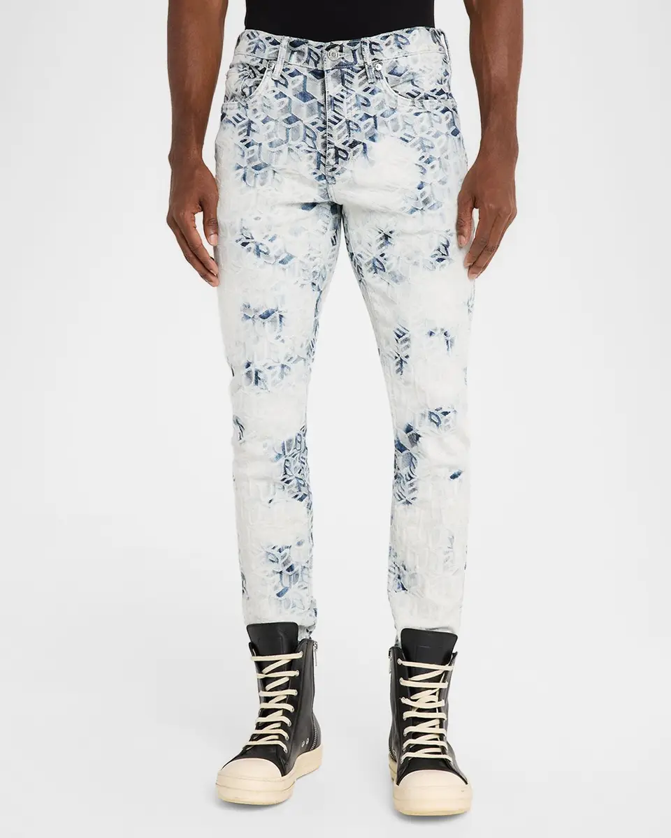 PURPLE Monogram Jacquard Stretch Skinny Jeans | Thumbnail 4 PURPLE Monogram Jacquard Stretch Skinny Jeans | Thumbnail 4