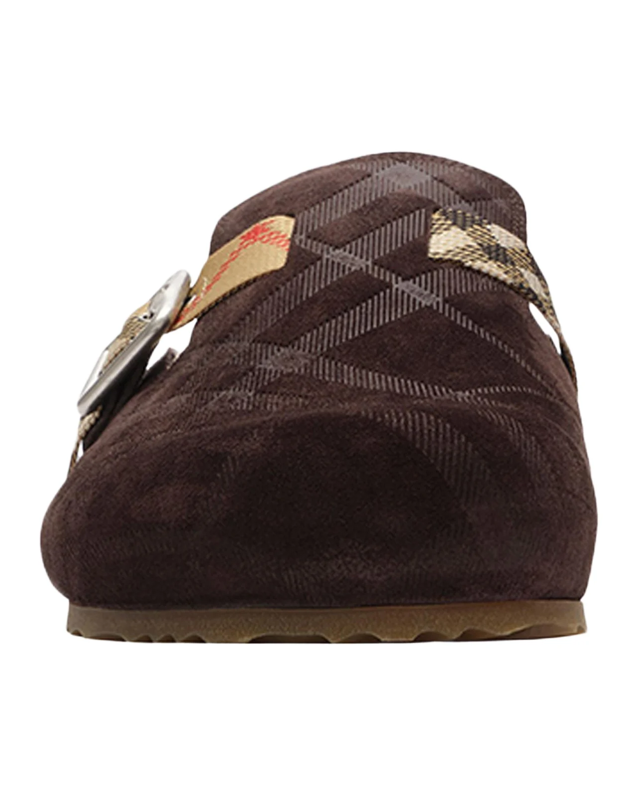 Burberry Men's Suede Check Shearling-Lined Urchin Clogs