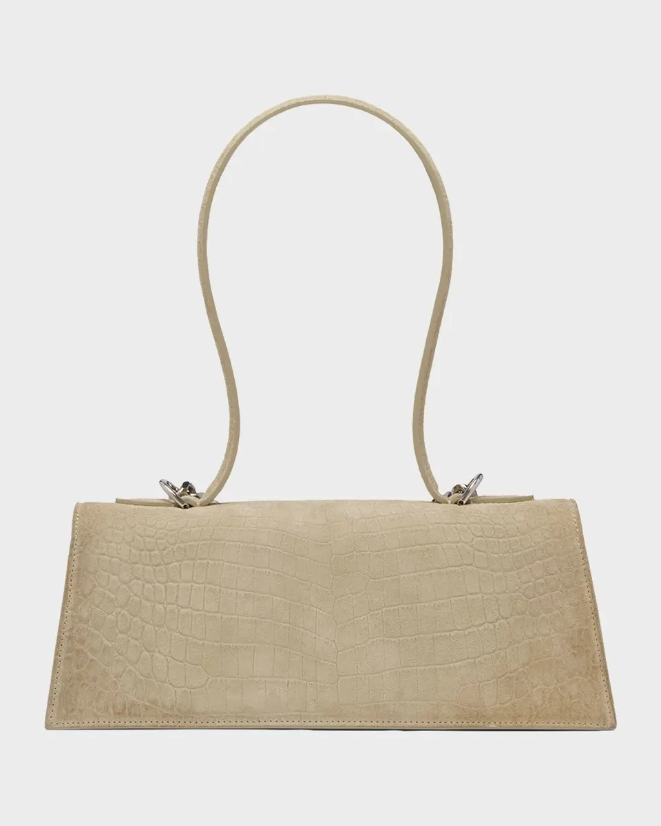 Alexander McQueen Jewelled Croc-Embossed Suede Top-Handle Bag | Thumbnail 3 Alexander McQueen Jewelled Croc-Embossed Suede Top-Handle Bag | Thumbnail 3