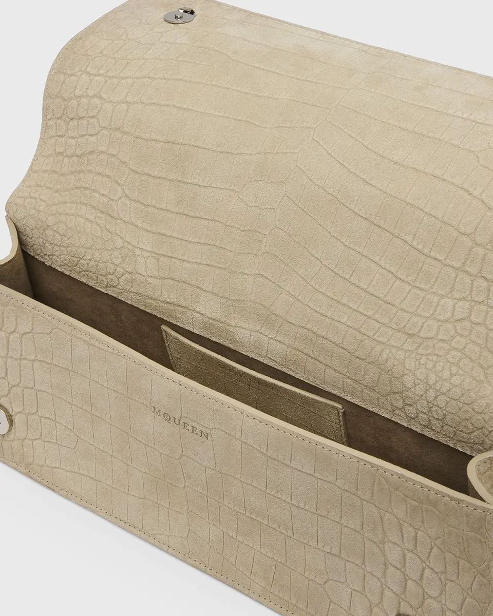 Alexander McQueen Jewelled Croc-Embossed Suede Top-Handle Bag | Thumbnail 4 Alexander McQueen Jewelled Croc-Embossed Suede Top-Handle Bag | Thumbnail 4