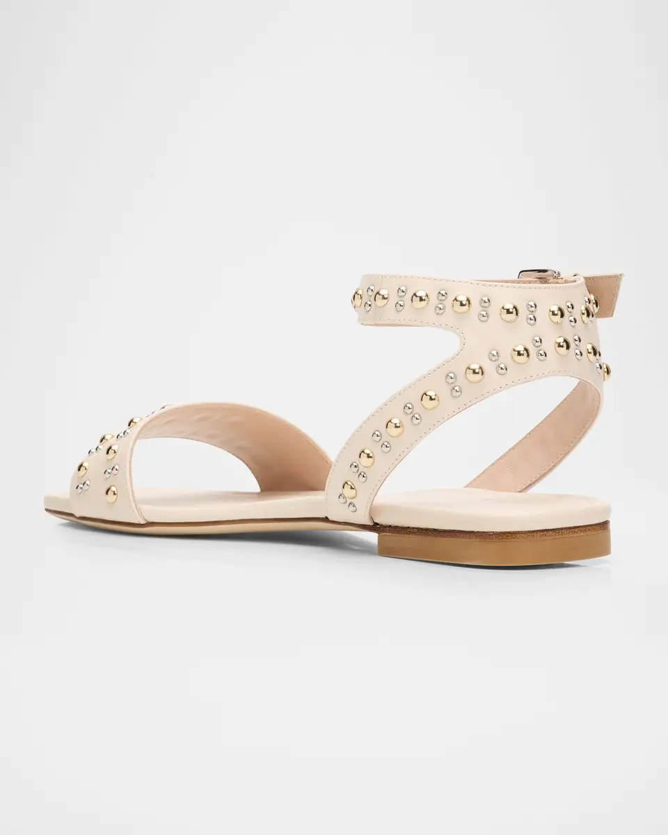 Stuart Weitzman Perry Embellished Leather Flat Sandals | Thumbnail 4 Stuart Weitzman Perry Embellished Leather Flat Sandals | Thumbnail 4