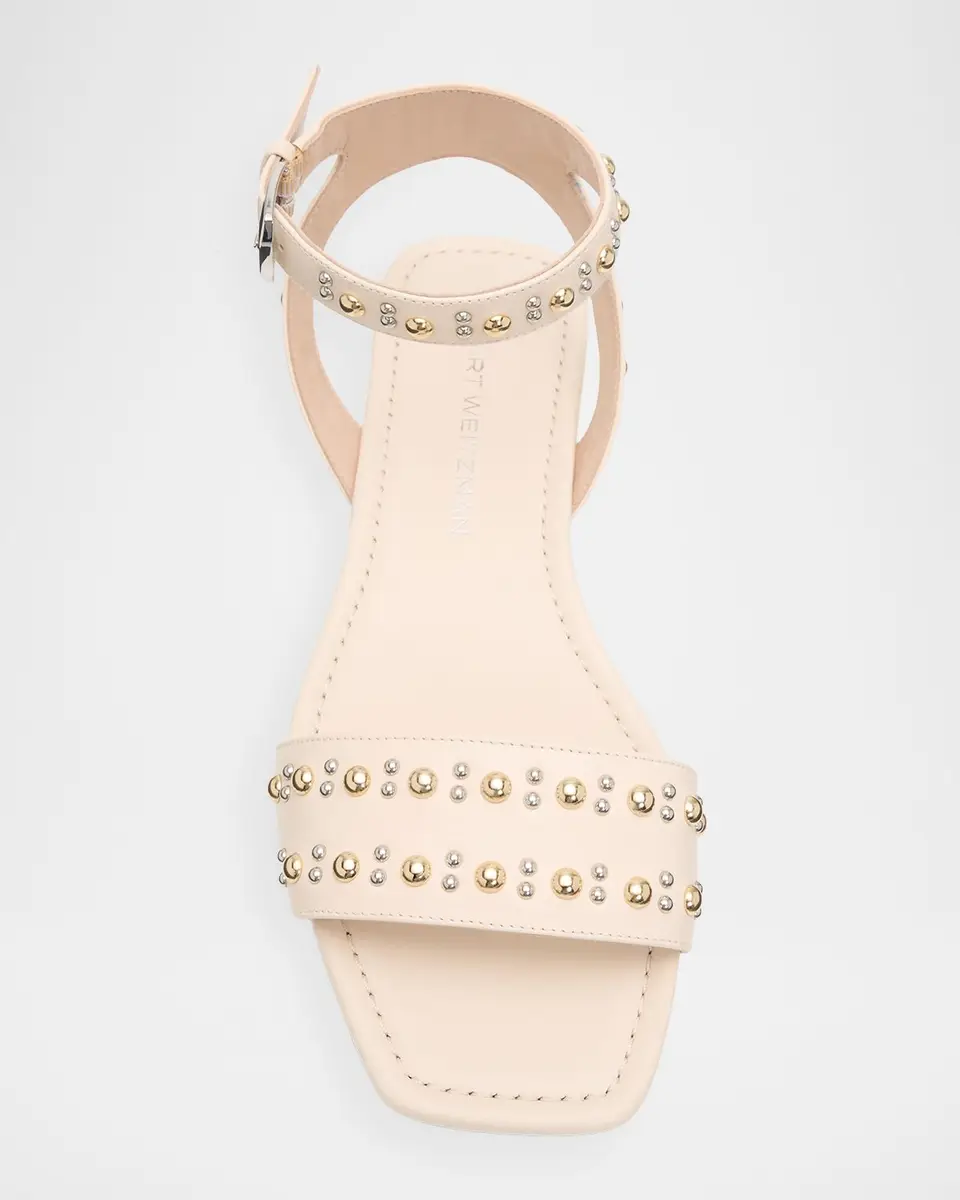 Stuart Weitzman Perry Embellished Leather Flat Sandals | Thumbnail 6 Stuart Weitzman Perry Embellished Leather Flat Sandals | Thumbnail 6
