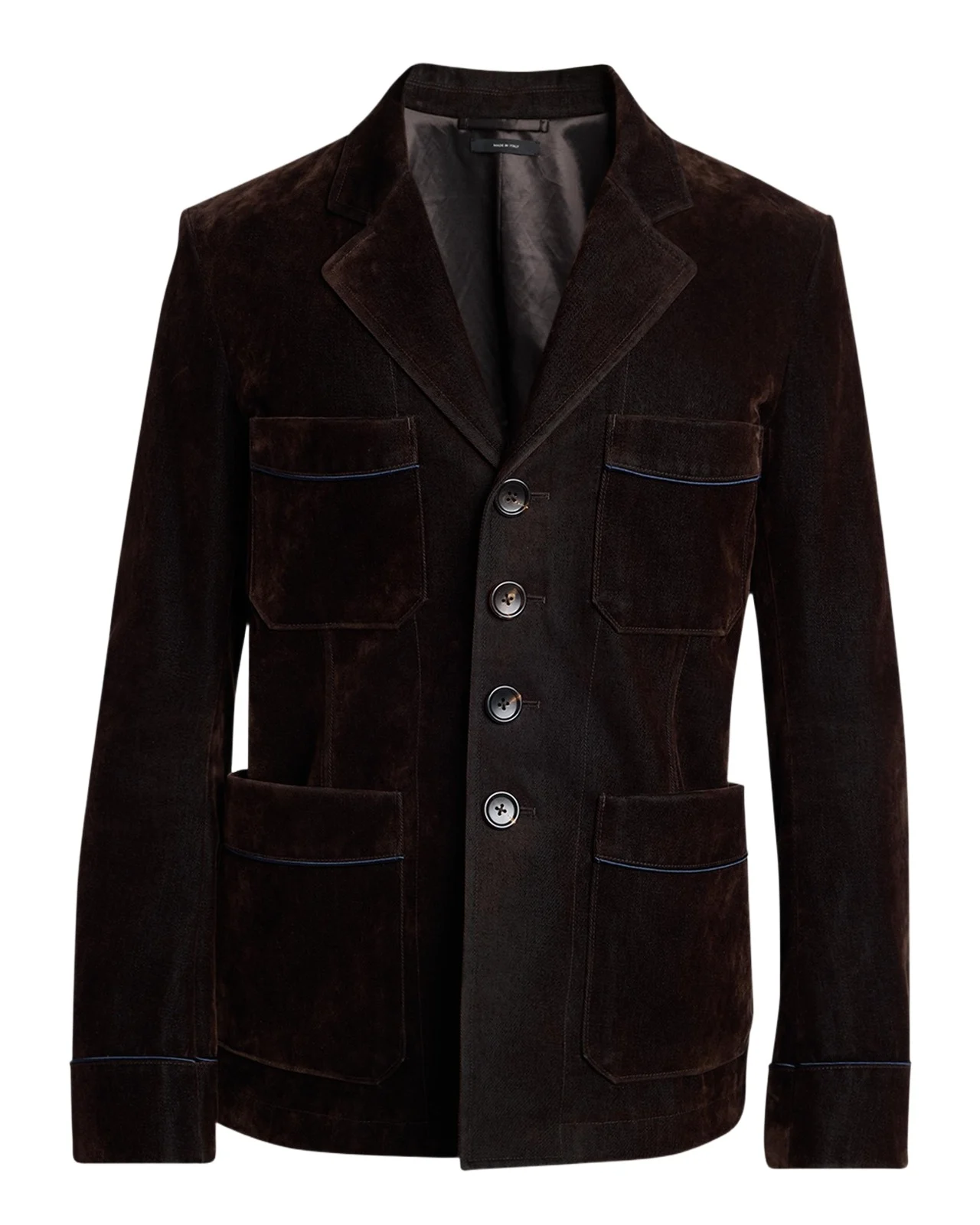 Men's Flocked Cotton Blend Patch Pocket Blazer Men's Flocked Cotton Blend Patch Pocket Blazer