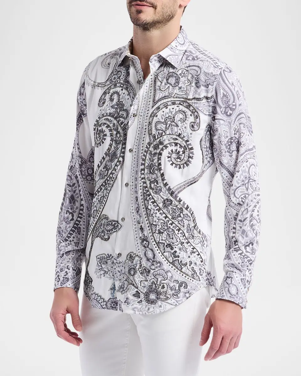 Robert Graham Men's Paisley Bead-Embellished Sport Shirt | Thumbnail 6 Robert Graham Men's Paisley Bead-Embellished Sport Shirt | Thumbnail 6