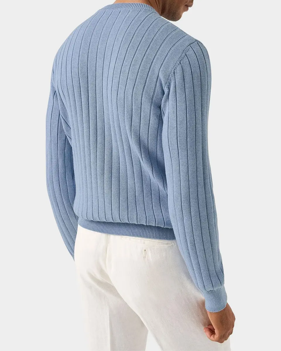 Eton Men's Structured Cotton Rib-Knit Crewneck Sweater | Thumbnail 2