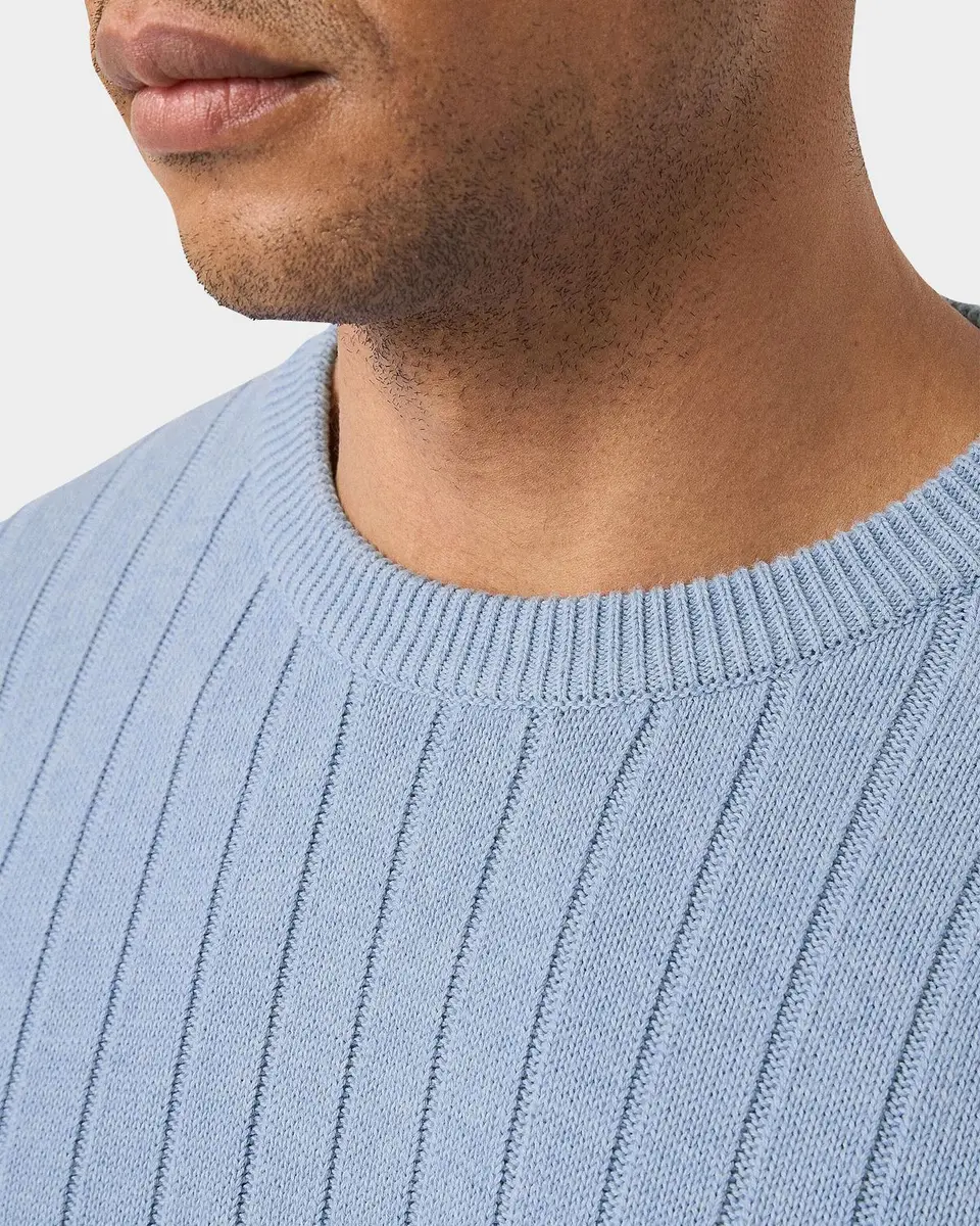 Eton Men's Structured Cotton Rib-Knit Crewneck Sweater | Thumbnail 4