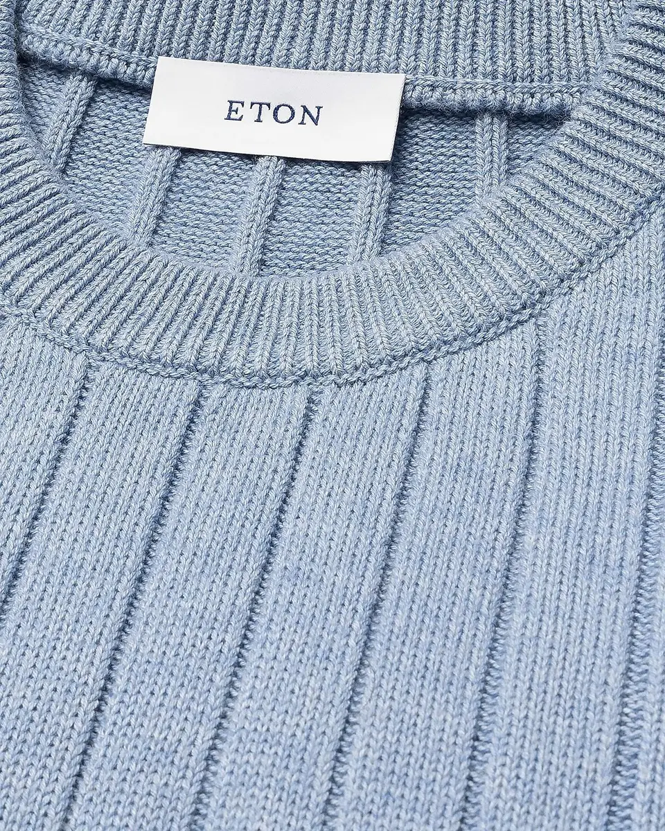 Eton Men's Structured Cotton Rib-Knit Crewneck Sweater | Thumbnail 5