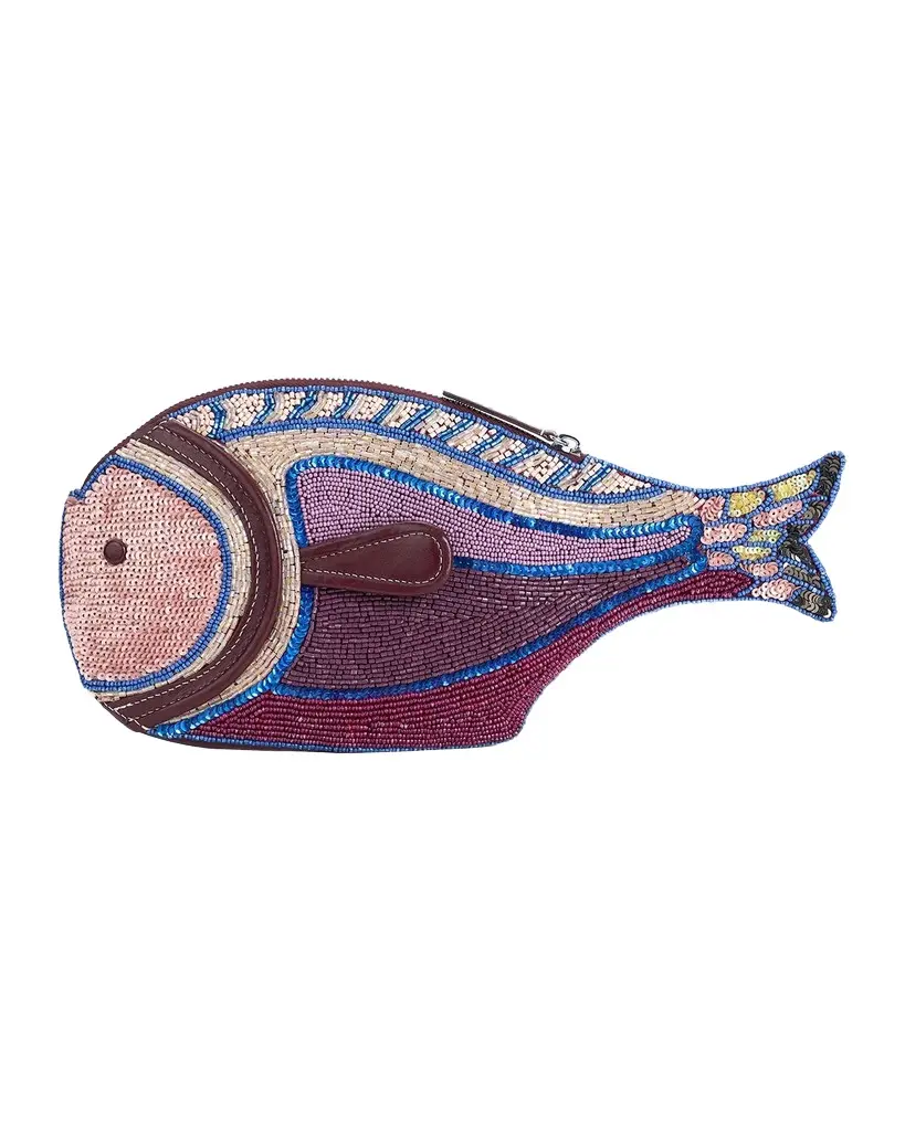 Staud Pesce Beaded Fish Clutch Bag | Image 1 Staud Pesce Beaded Fish Clutch Bag | Image 1
