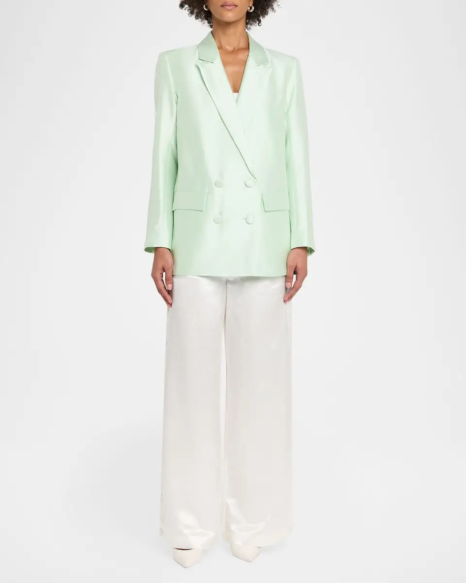CYNTHIA ROWLEY Double-Breasted Silk-Wool Jacket | Thumbnail 2