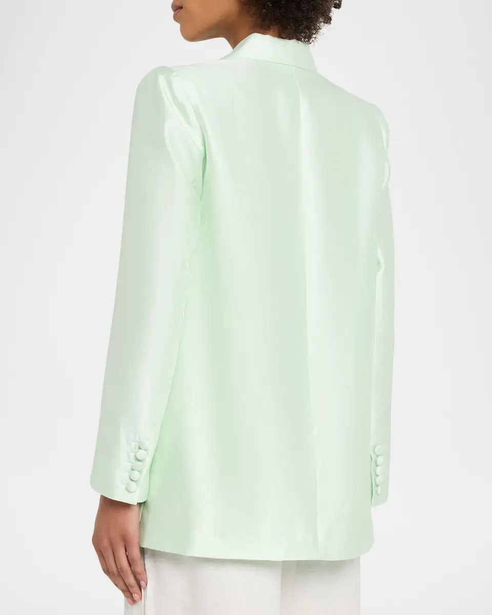 CYNTHIA ROWLEY Double-Breasted Silk-Wool Jacket | Thumbnail 3