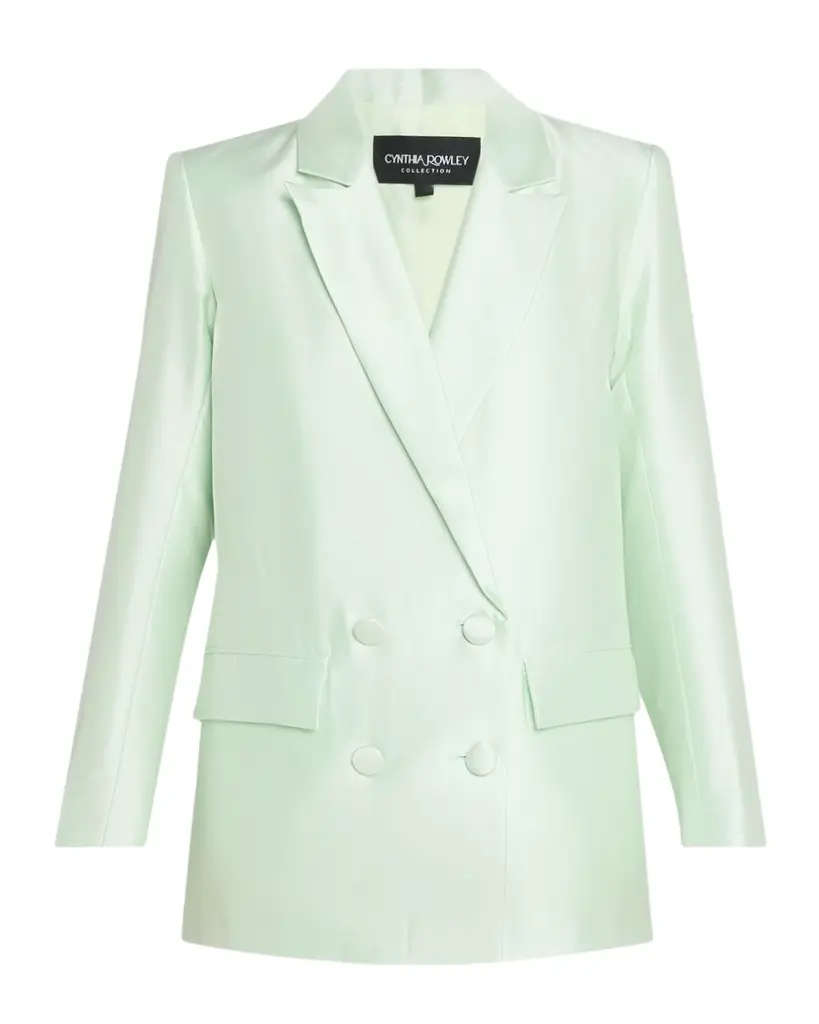 CYNTHIA ROWLEY Double-Breasted Silk-Wool Jacket | Image 1 CYNTHIA ROWLEY Double-Breasted Silk-Wool Jacket | Image 1