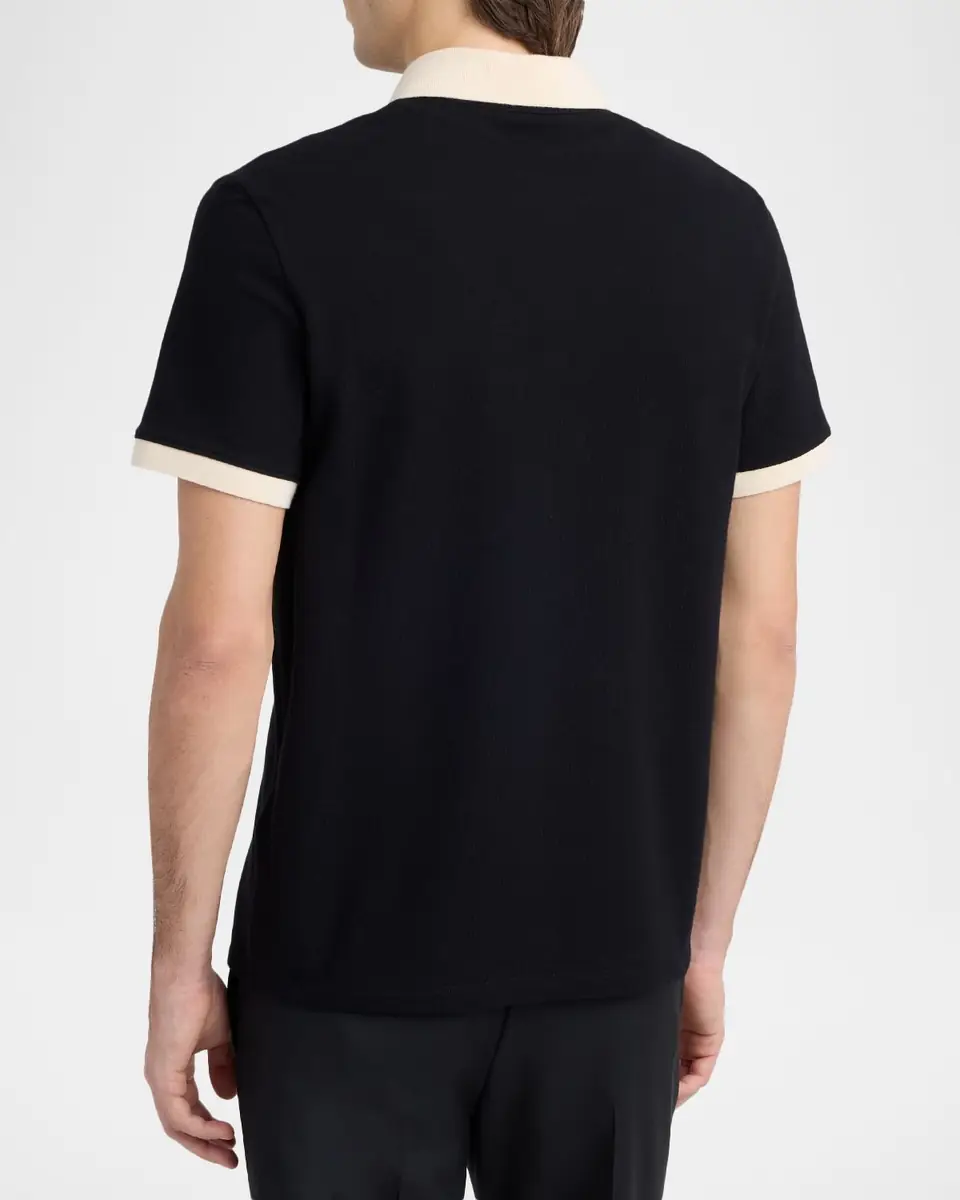 Valentino Garavani Men's Cotton Pique Vgold-Pocket Polo Shirt | Thumbnail 2